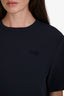 Maje Navy Blue Short Sleeve Dropped Logo Top Size 2