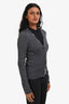 Burberry Brit Grey Nova Check Wool Button Down Cardigan Size XS