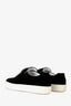 Roger Vivier Black/White Velvet Crystal Embellished 'Viv' Slip on Sneaker Size 38.5