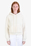 Celine White Alpaca Blend Teddy Hoodie Size XS