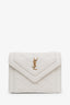 Saint Laurent White Quilted Leather Gaby Micro Bag
