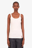 Gucci White Ribbed Logo Patch Tank Top Size XS