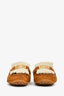 Fendi Brown Suede Shearling Baguette Slides Size 36.5