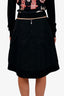 Louis Vuitton Black Nylon Layered Midi Skirt Size 42