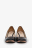 Prada Black Patent Leather Round Toe Heels Size 35.5