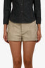 Saint Laurent Beige Lambskin Shorts Size 38