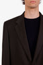 Hickey Freeman Black Wool Single Breasted Blazer Size M Mens