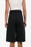 Isabel Marant Black Denim Distressed Trim Natalina Bermuda Shorts Size 34
