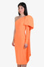 Alex Perry Neon Orange One Shoulder Midi Dress Size 8