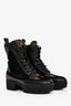 Bottes Laureate Louis Vuitton en daim noir et toile Monogram, taille 39,5