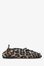 Ganni Leopard Print Canvas Lace Up Ballet Flat Size 37
