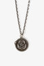 Gucci Antique Sterling Silver Garden Snake GG Pendant Necklace
