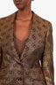 Gucci Gold/Black Metallic Jacquard GG Single Breasted Blazer Size 40