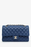 Pre-loved Chanel™ 2017 Blue Quilted Lambskin Classic Medium Double Flap Bag