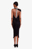 Roland Mouret Black Asymmetric Draped Dress Size 4