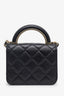 Pre-loved Chanel™ 22A Black Quilted Lambskin Top Handle Flap Clutch with Chain