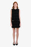 Versace Black/Silver Tweed Sleeveless Front Pocket Dress Size 36