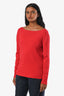 Weekend Max Mara Red Boat Neck Long Sleeve Sweater Size M