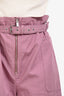 Isabel Marant Etoile Dusty Purple Cotton Linen High Rise Shorts Size 36