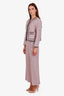 Maje Pink Tweed Pattern Evening Jacket + Pant Set Size 38 and 42