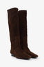 Staud Brown Suede Wally Knee-High Boots Size 40