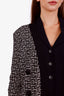 Balmain Black Monogram Jacquard Knit Open Cardigan Size 40 'No Belt'