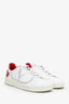 Valentino White/Red Leather 'Backnet' Sneakers Size 37