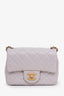 Pre-loved Chanel™ 2022+ Lilac Quilted Lambskin Mini Square Pearl Crush Flap Bag