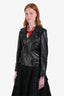 Veste de motard Gucci en cuir d’agneau noir, taille 38