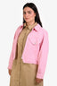 Frame Pink Denim 'Heart' Jacket Size L