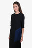 Stella McCartney Black Crepe Blue/Black Fringe Top Size 36