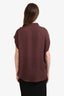 Haute Hippie Maroon Silk Sheer Short Sleeve Top Size M