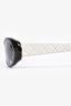 Pre-loved Chanel™ Black/White Quilted Leather Sunglasses