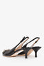 Gucci Black Leather Horsebit Slingback Kitten Heels Size 37.5