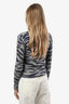See By Chloe Grey/Navy Wool Alpaca Zebra Print Sweater Size XS