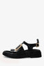 Roger Vivier Black Brushed Leather Buckle Sandals Size 37