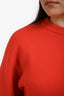 Jil Sander Poppy Red Wool Cashmere Blend Crewneck Sweater Size 40