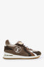 Louis Vuitton Khaki Suede and Canvas Monogram Run Away Sneakers Size 36.5
