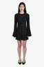 Frame Black Sequin Flutter Sleeve Dress Size S