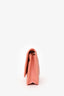 Pre-loved Chanel™ 2012 Peach Orange Leather Quilted 'Classic' Wallet On Chain