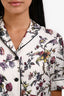 Christian Dior White/Multi Silk Floral Short Sleeve Top + Pant Set Size 2