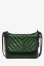 Pre-loved Chanel™ 2019 Limited Edition Metallic Green Aged Leather Chevron Small Gabrielle Crossbody