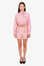 Balmain Pink Gold Button High Waist Shorts Size 38