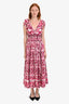 Dolce & Gabbana Red/White Cotton 'Majolica' Print Maxi Dress Size 40