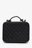 Pre-loved Chanel™ 2018-19 Black Caviar Leather Large Filigree Vanity Case