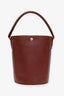 Longchamp Burgundy Leather Épure S Bucket Bag