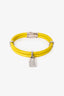Louis Vuitton 2013 Neon Green Palladium-Plated Brass Leather Keep It Twice Bracelet