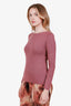 Brunello Cucinelli Burgundy Cashmere Long Sleeve Shirt Size XS