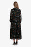 Max Mara Black Floral Print Maxi Dress Size 38