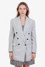 Isabel Marant Etoile Grey Wool Double Breasted Blazer Size 34